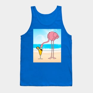 Time Out Drink Flamingo Rest Pink Bird Tank Top